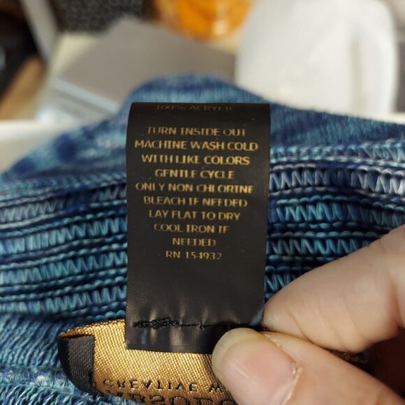 Absolutely Women's Plus Size Cladio Open Front Blue Striped Knit Cardigan - Picture 5 of 5